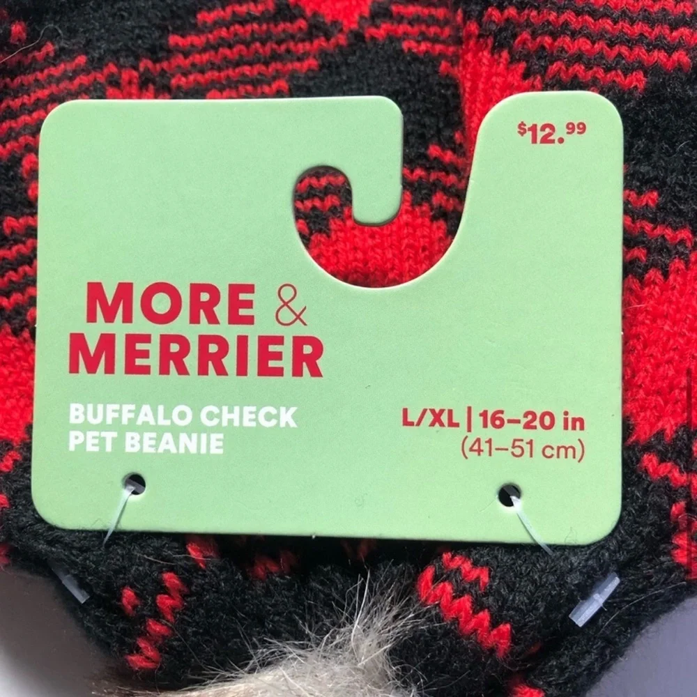 NWT Bundle Hat & Sweater Buffalo Plaid dog L